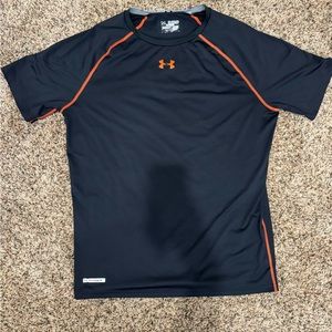 Under Armour Black & Orange Men’s Heat Gear Short Sleeve Compression Shirt - 3XL